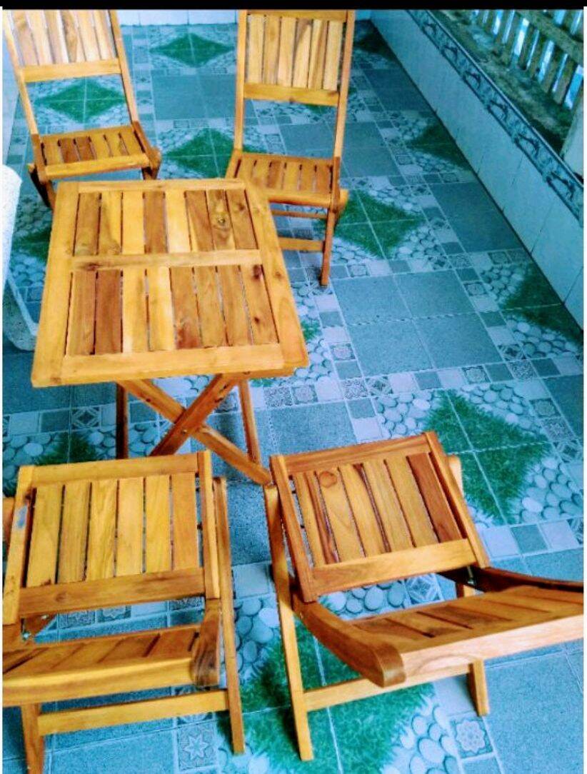 Bàn Ghế Gỗ Tràm  gấp gọn , cho cafe , ban công , sân vườn chill