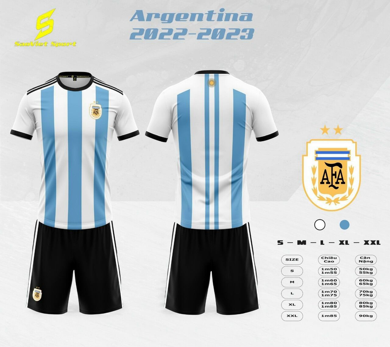 Quần áo bóng đá argentina worlcup 2022-2023