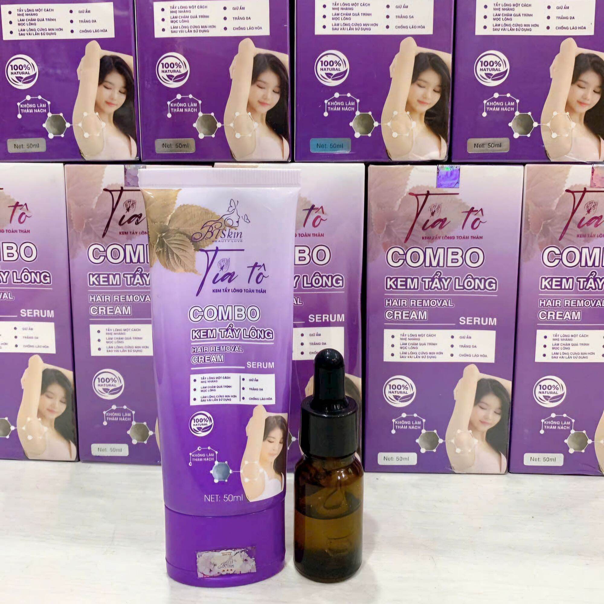 (mua 1 tặng 1) Kem Tẩy Lông Tía Tô 50ml Chíng Hãng ( tặng serum dưỡng da )