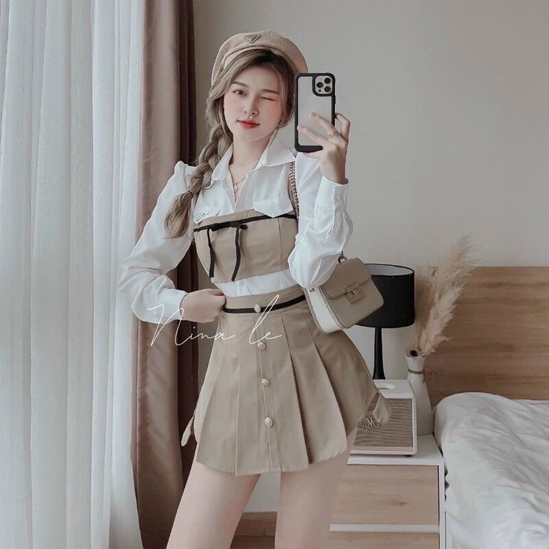 (SHOP BIGSIZE NỮ 50KG ĐẾN 90KG) set rời 3 món chân váy kaki