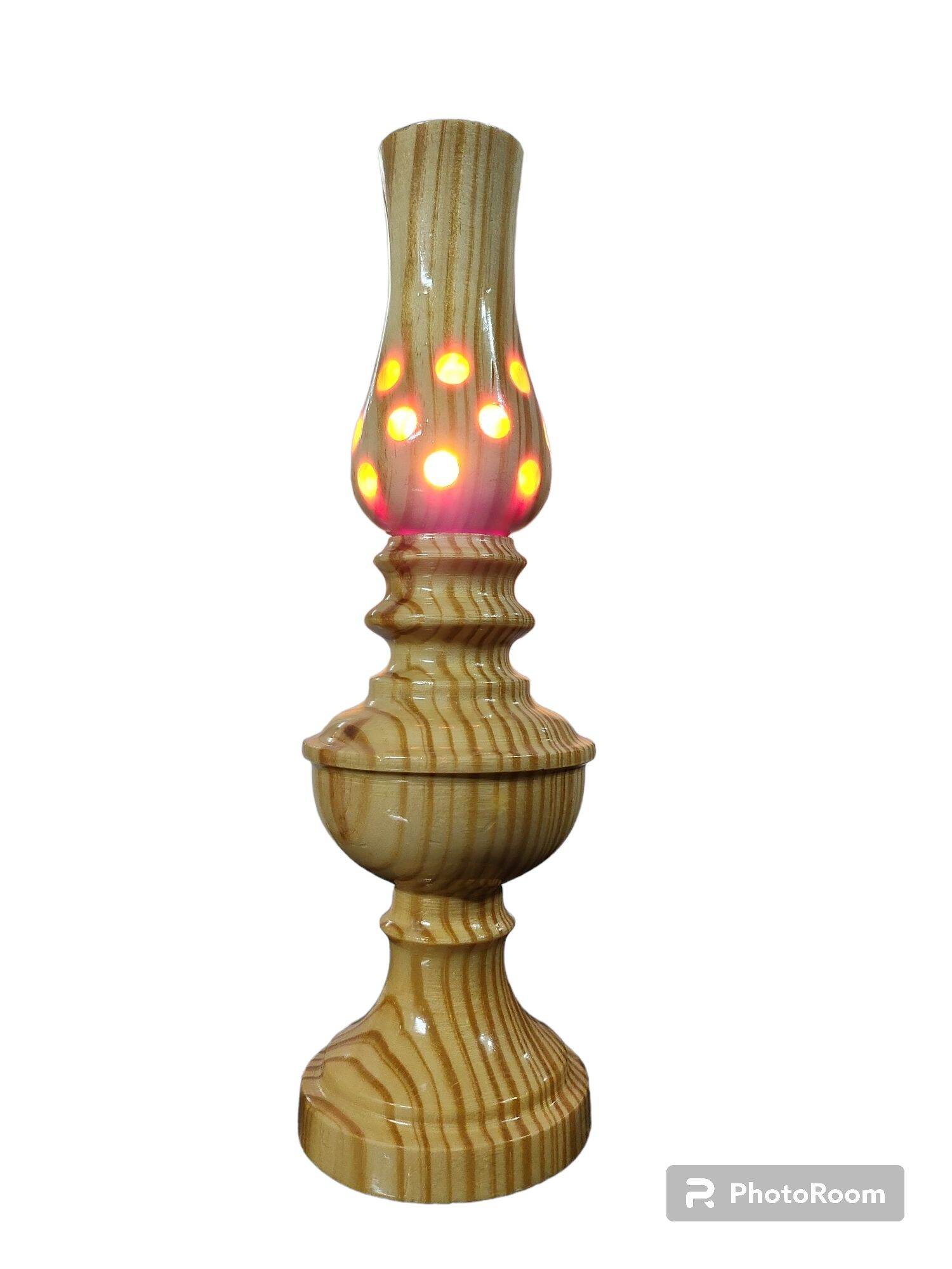 Đèn gỗ bàn thờ lớn cao 29cm
