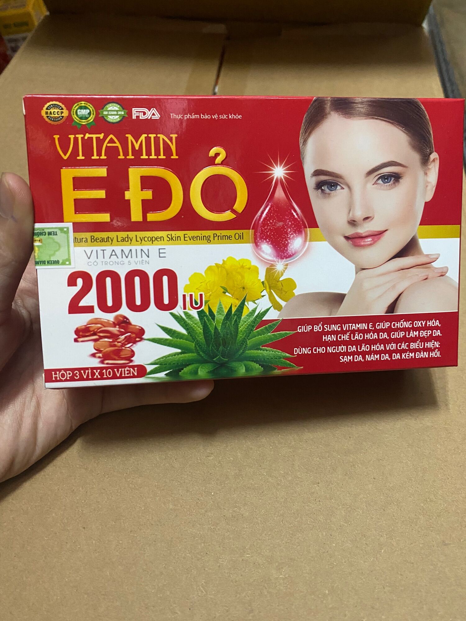 Viên uống trắng da mờ nám Vitamin E đỏ 2000iu - Vitamin E đỏ Natura Beauty Lady Lycopen Skin - Vitamin E400iu