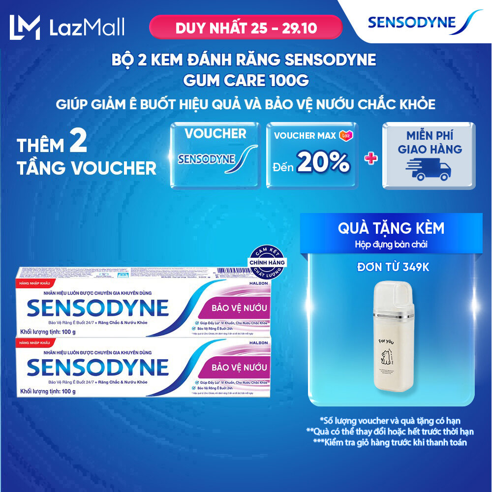 Bộ 2 Kem đánh răng SENSODYNE Gum Care 100g giúp giảm ê buốt và bảo vệ nướu chắc khỏe