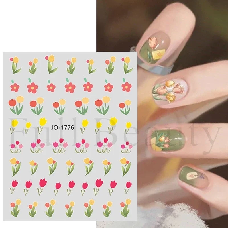 Sticker dán móng trang trí nail mẫu hoa Tulip