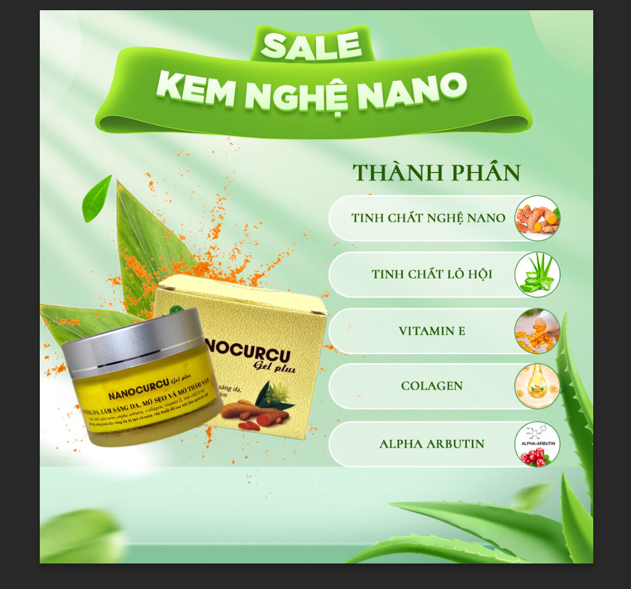 Kem Nghệ NaNo kem trị mụn