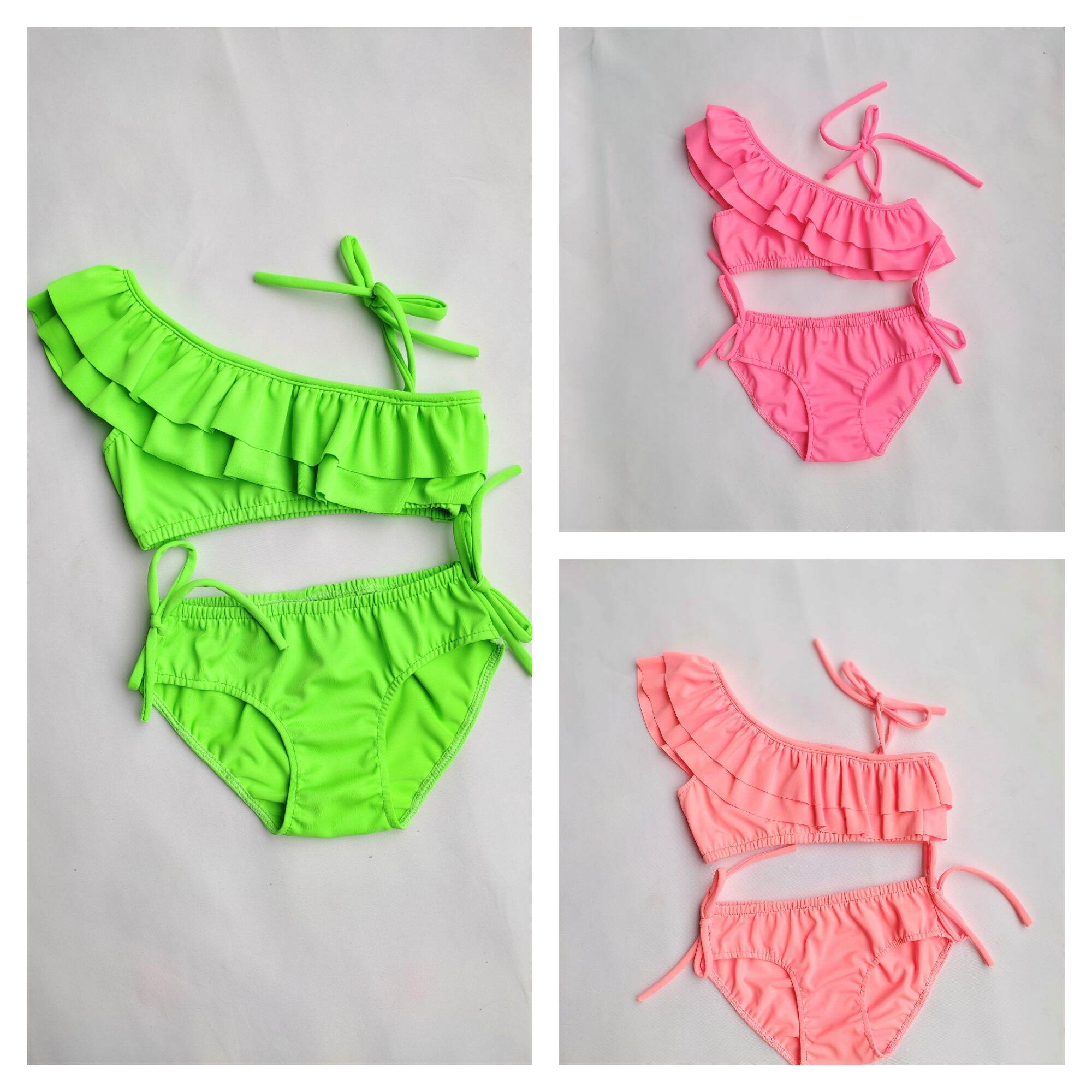 Bikini lệch vai cho bé gái