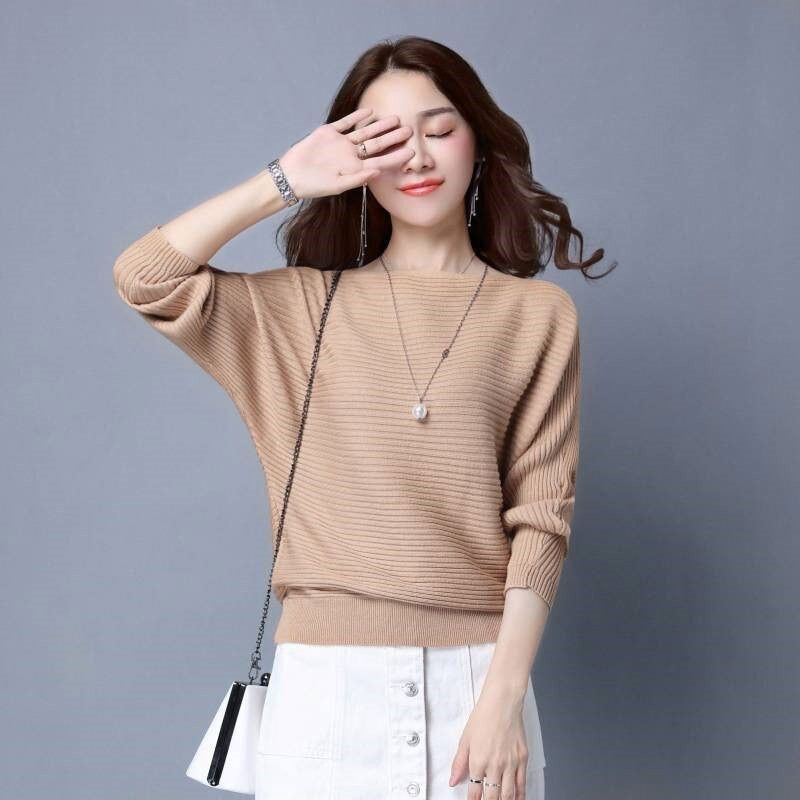 Áo len cánh dơi bo gấu