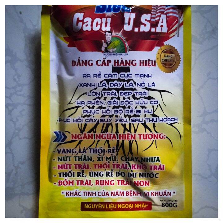 Thuốc trừ bệnh vàng lá thối rễ Cacu USA phòng trừ bệnh nứt thân, xì mủ, thối rễ, hạ phèn giải độc, phục hồi tái tạo rễ mới