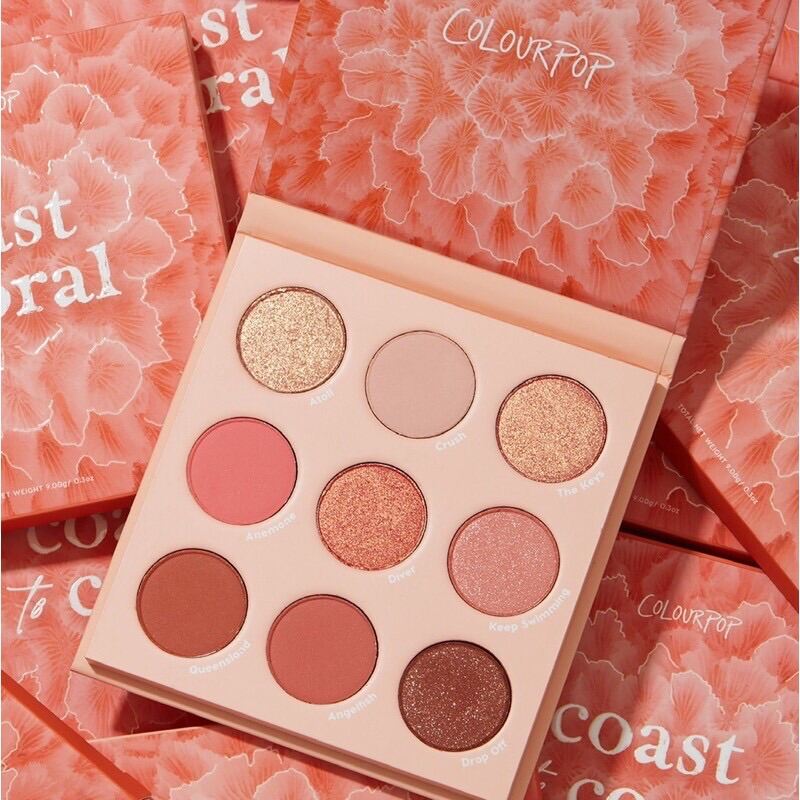 [Hcm]Bảng Phấn Mắt Trang Điểm Makeup Colourpop Coast To Coral Eyeshadow Palette Bảng Màu Mắt Tông Cam San Hô Siêu Xinh Colorpop Colourpop