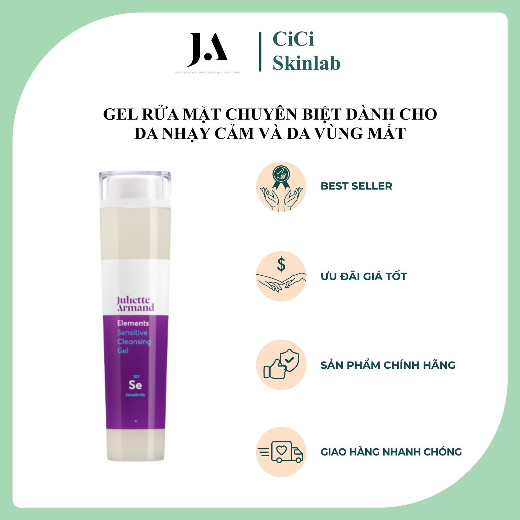 Gel rửa mặt Sensitive Cleansing Gel Juliette Armand