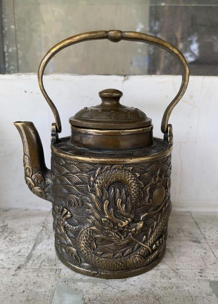 [HCM]Ấm trà đồng rồng cuộn