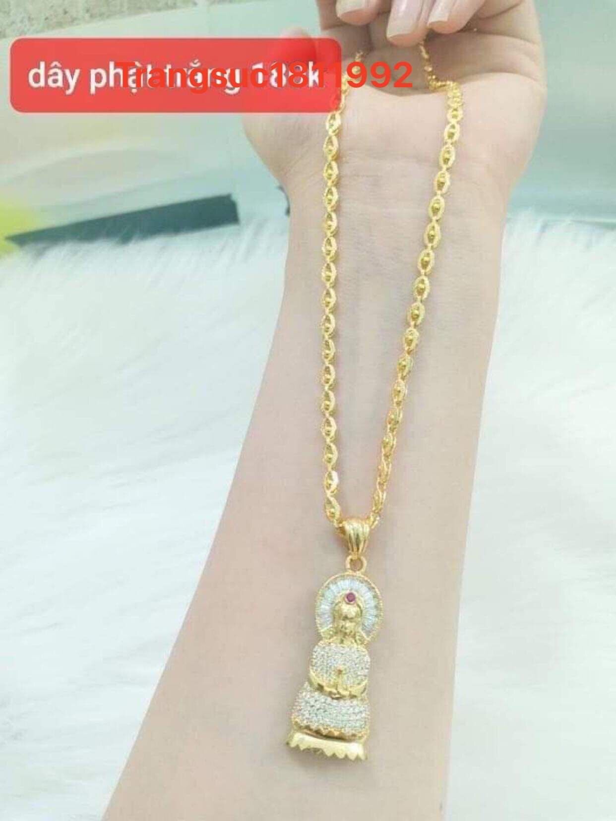 Dây chuyền mạ vàng mặt phật quan âm