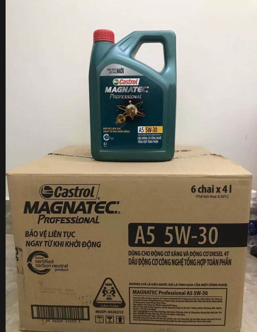 NEW Bản mới 2023 dầu nhớt tổng hợp toàn phần cho xe ô tô Castrol MAGNATEC l A5 5W-30 4Lít