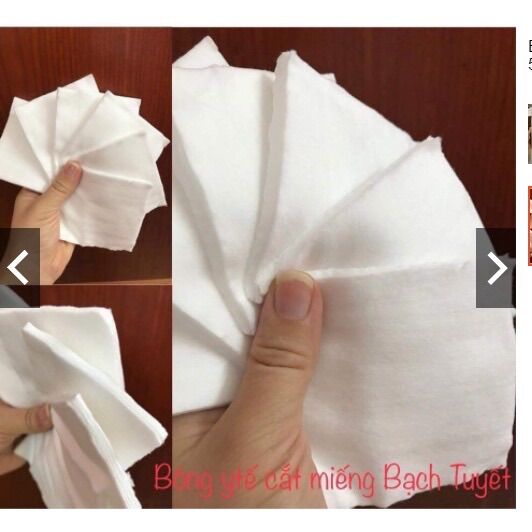 Bông Y Tế Bạch Tuyết cắt sẵn đung trong phun xăm, pẩu thuật