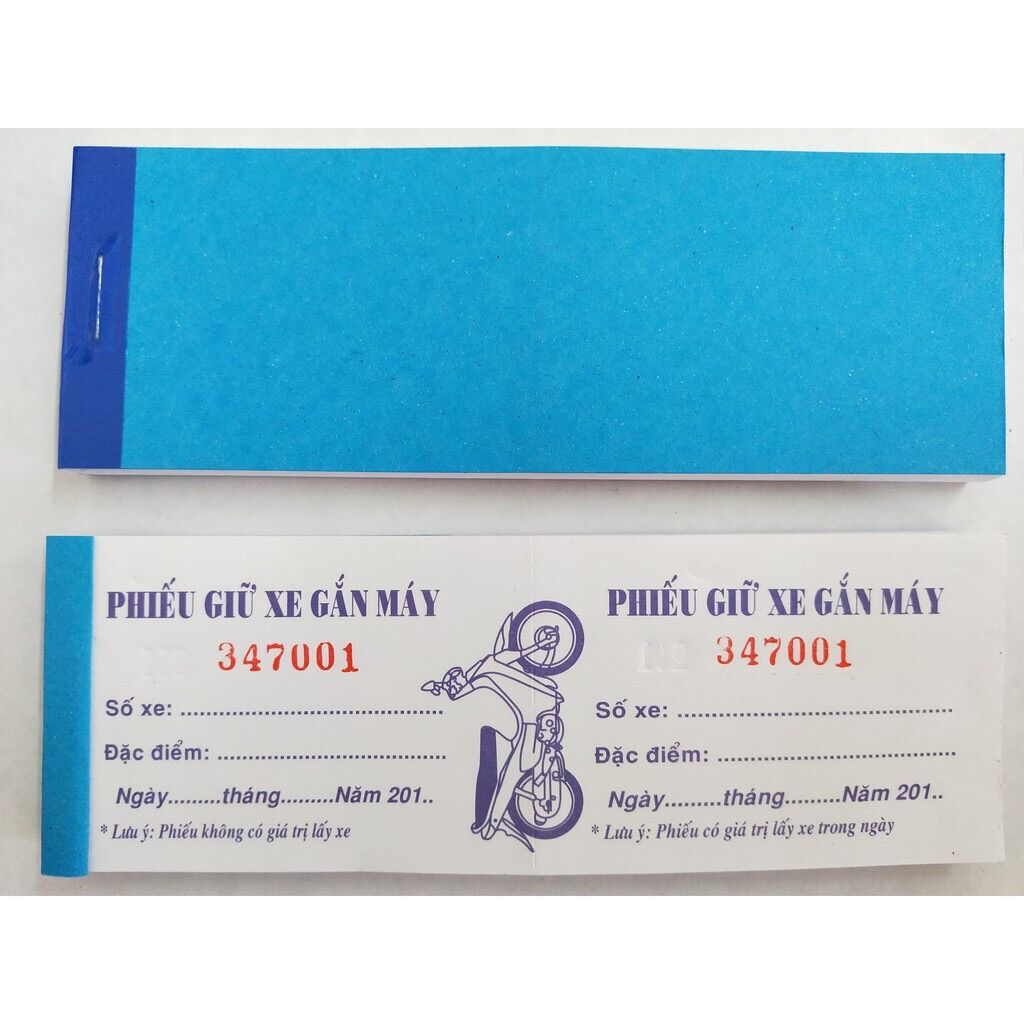 10 cuốn Phiếu giữ xe in sẵn ( Hoã tốc&sẳn kho)