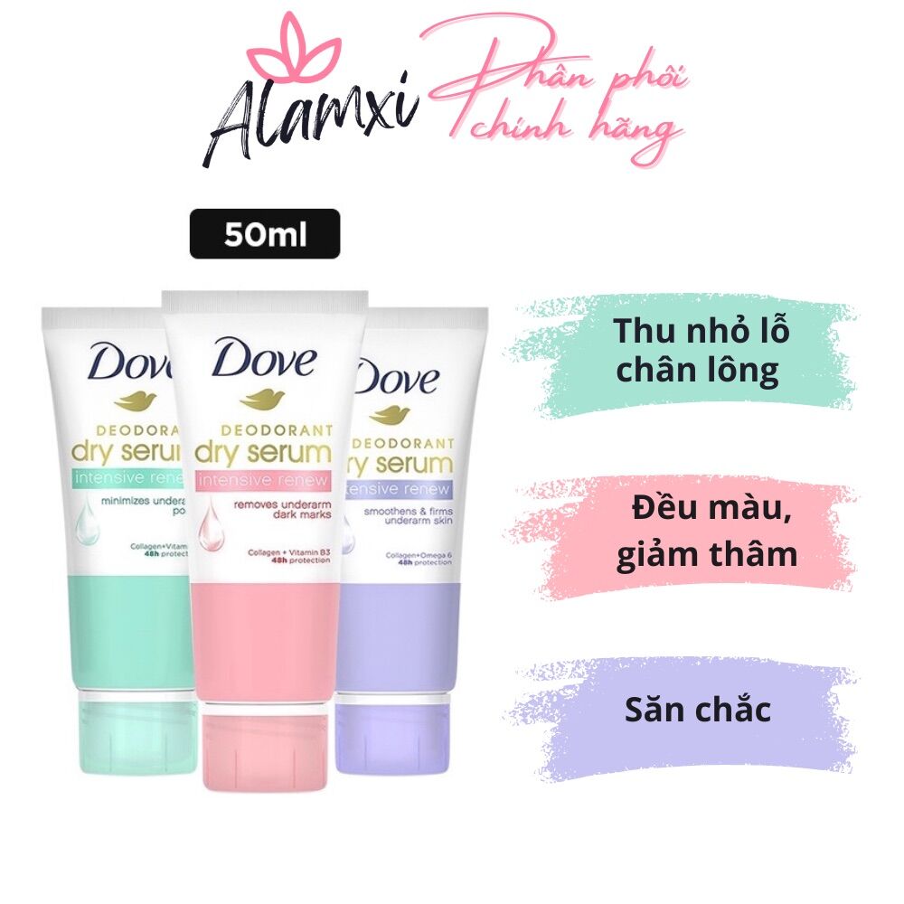 Kem khử mùi tinh chất serum dove deodorant dry serum 50ml đều màu, săn chắc, thu nhỏ lỗ chân lông