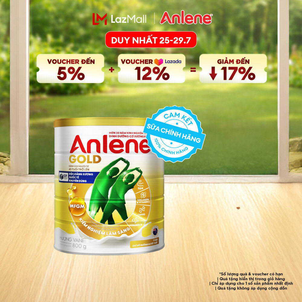 [Voucher giảm đến 26%]Sữa Bột Anlene Gold Hương Vani 800G