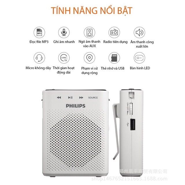 Loa trợ giảng không dây cao cấp Philips SBM230 UHF có Bluetooth