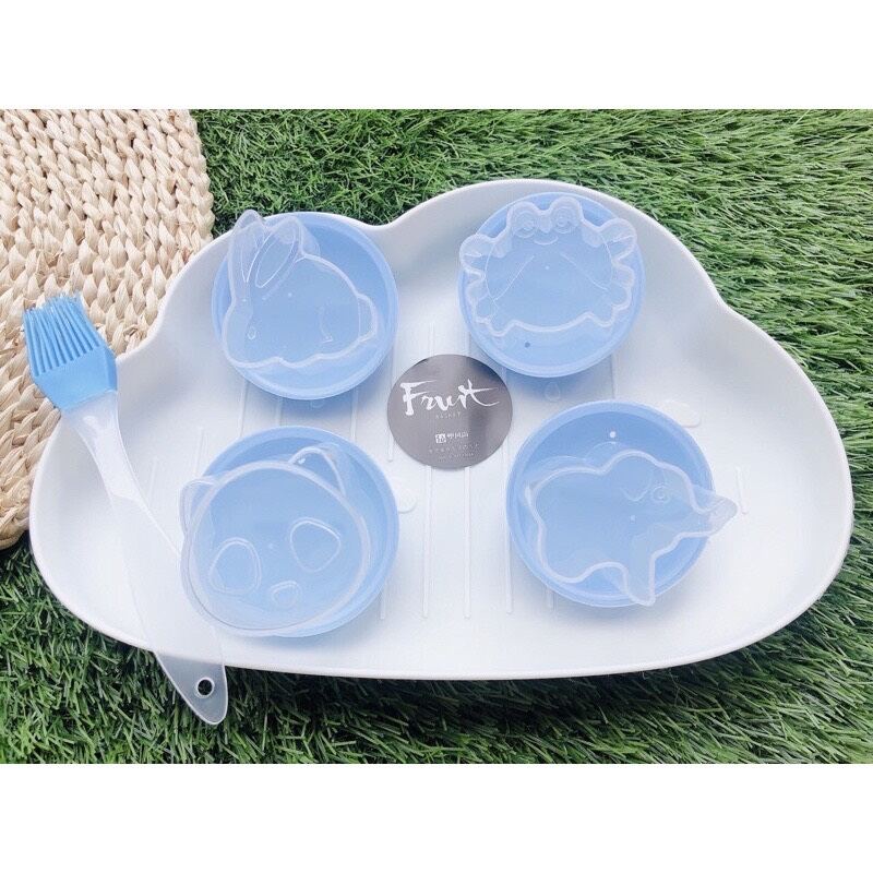 Sét khuôn hấp bánh, làm đồ ăn dặm cho bé