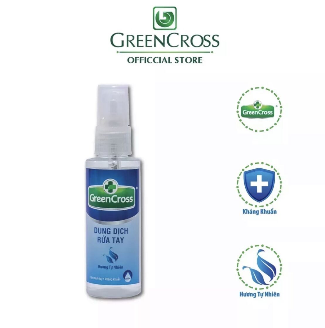 Xịt rửa tay khô Green Cross chai 70ml