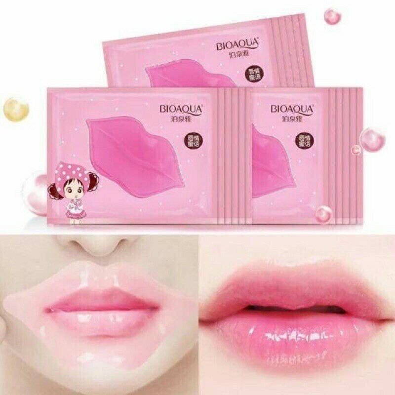 [HCM]COMBO 10 MIẾNG MẶT NẠ MÔI CẤP ẨM BIOAQUA