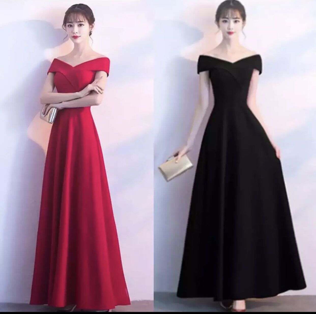 Đầm dạ hội trễ vai