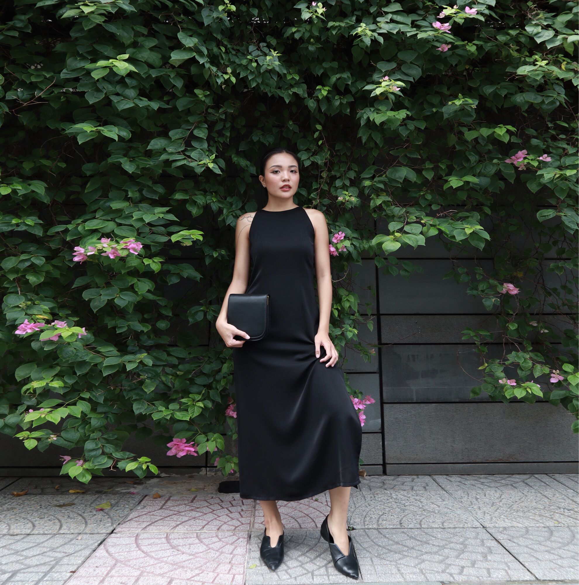 Váy lụa dáng dài dan dress | flanh