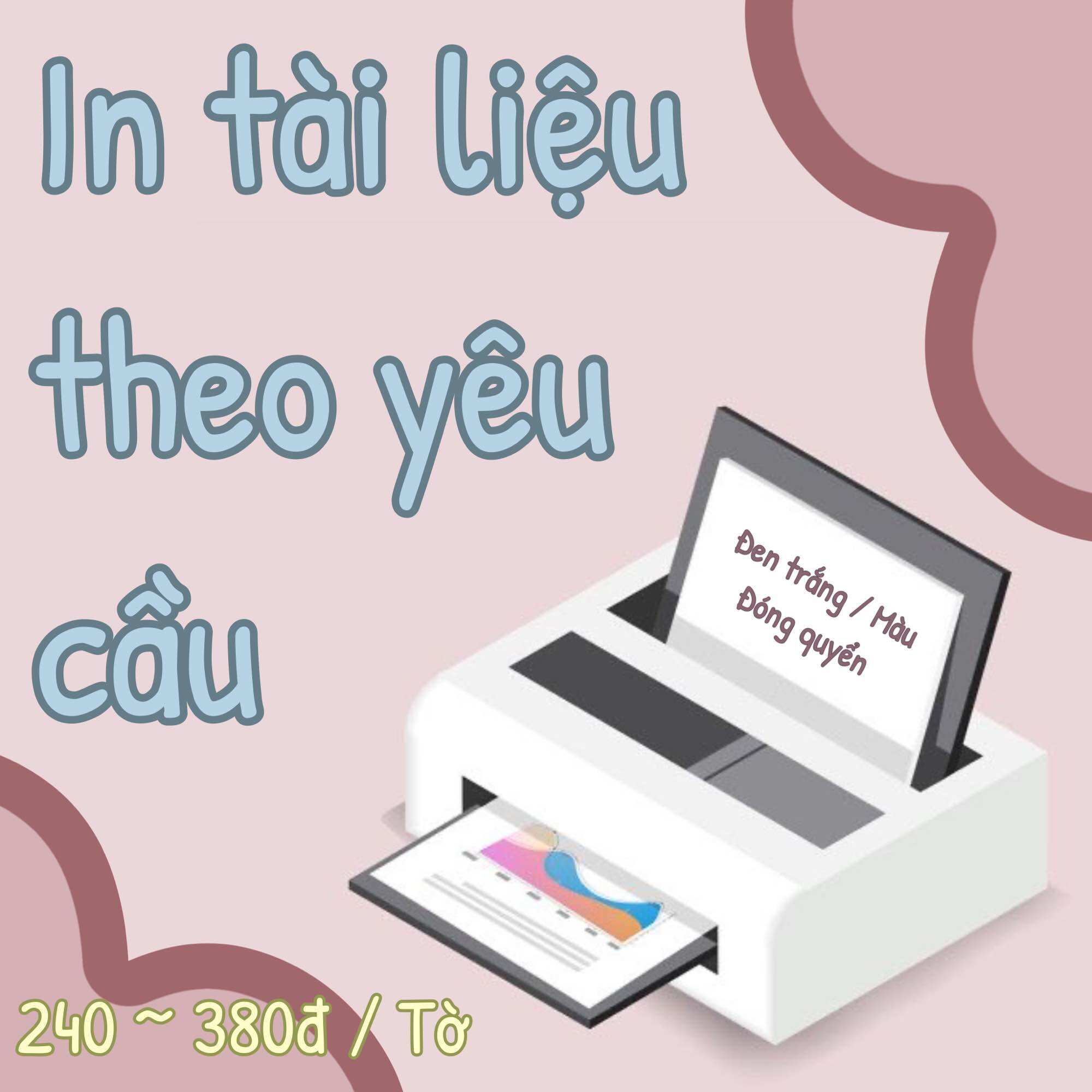 In tài liệu học tập theo yêu cầu giá rẻ