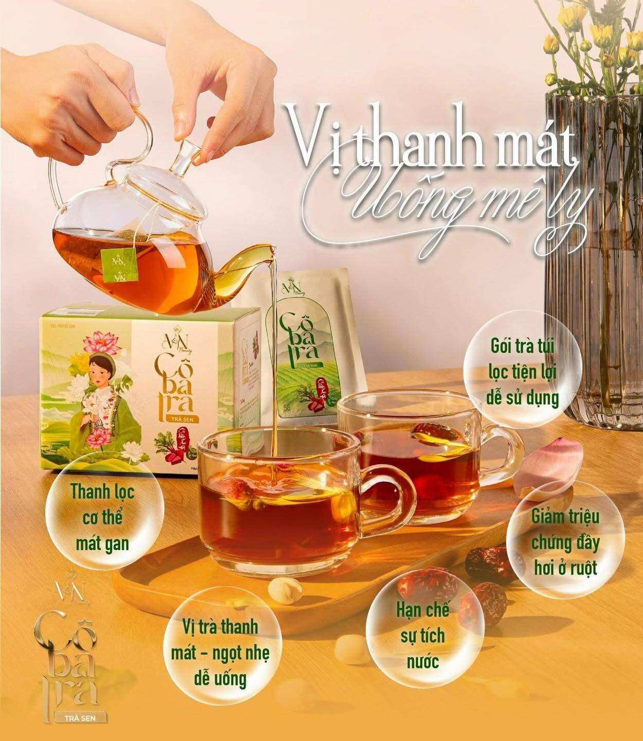 Trà Đào Đông Anh mẫu mới 20 gói trà tặng kèm 5 gói cô ba trà giảm mỡ bụng