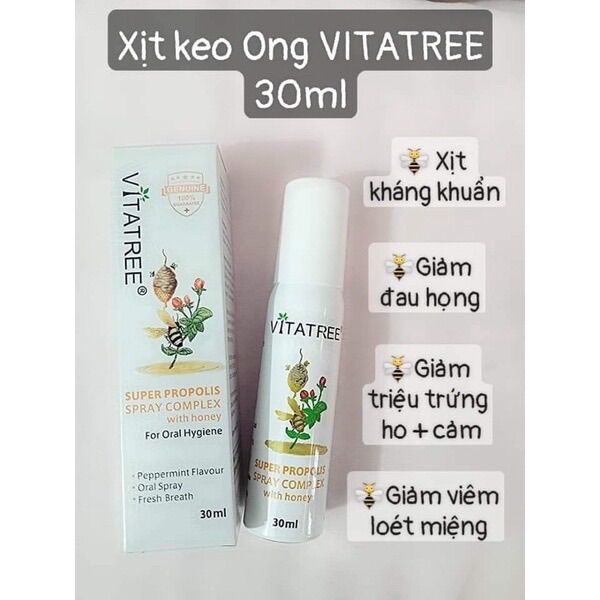 Xịt keo ong vitatree Super Propolis Úc 30ml mẫu mới