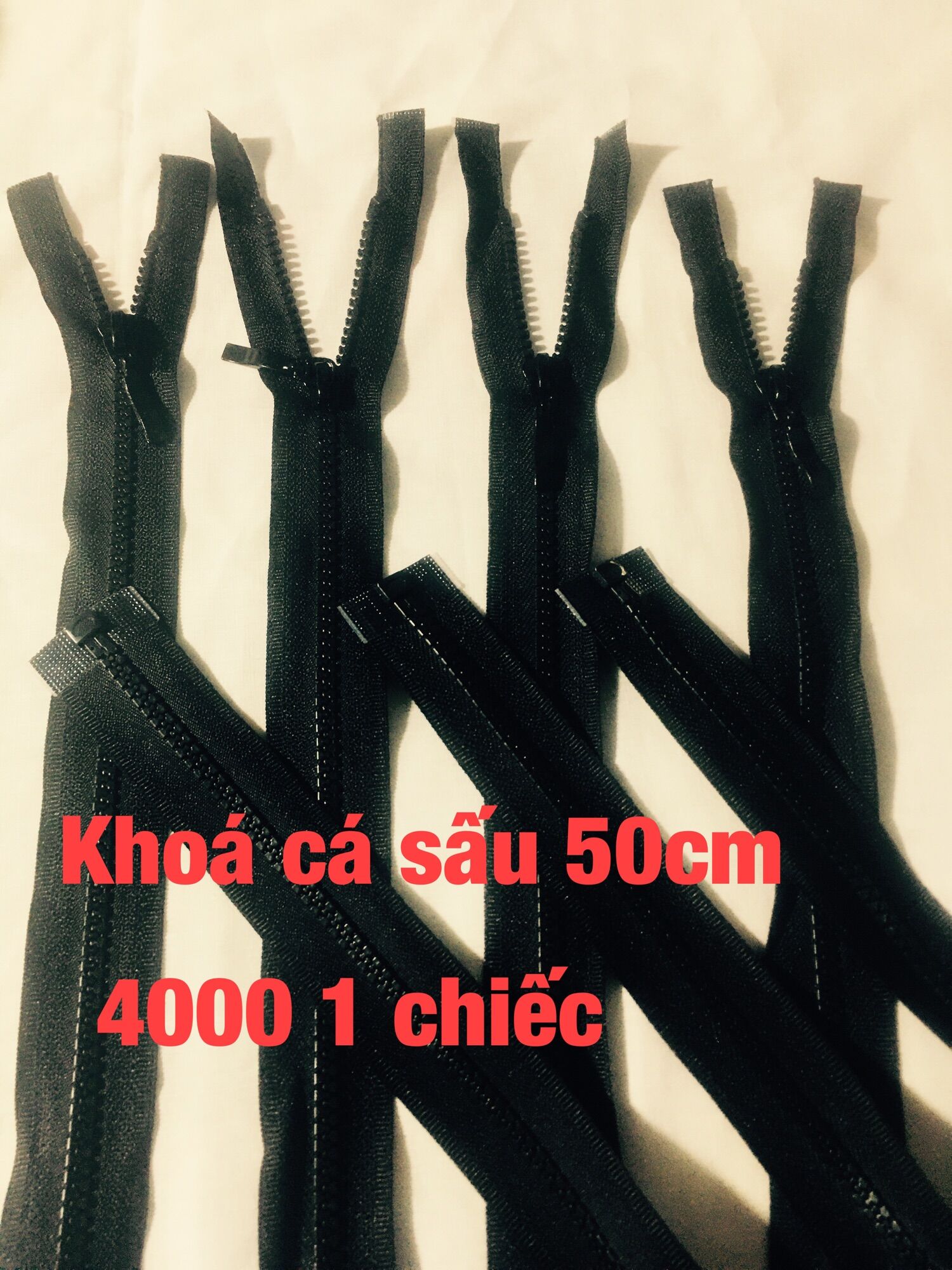 Dây kéo khoá cá sấu răng 5 dài 50cm thay khoá áo khoác túi xách..
