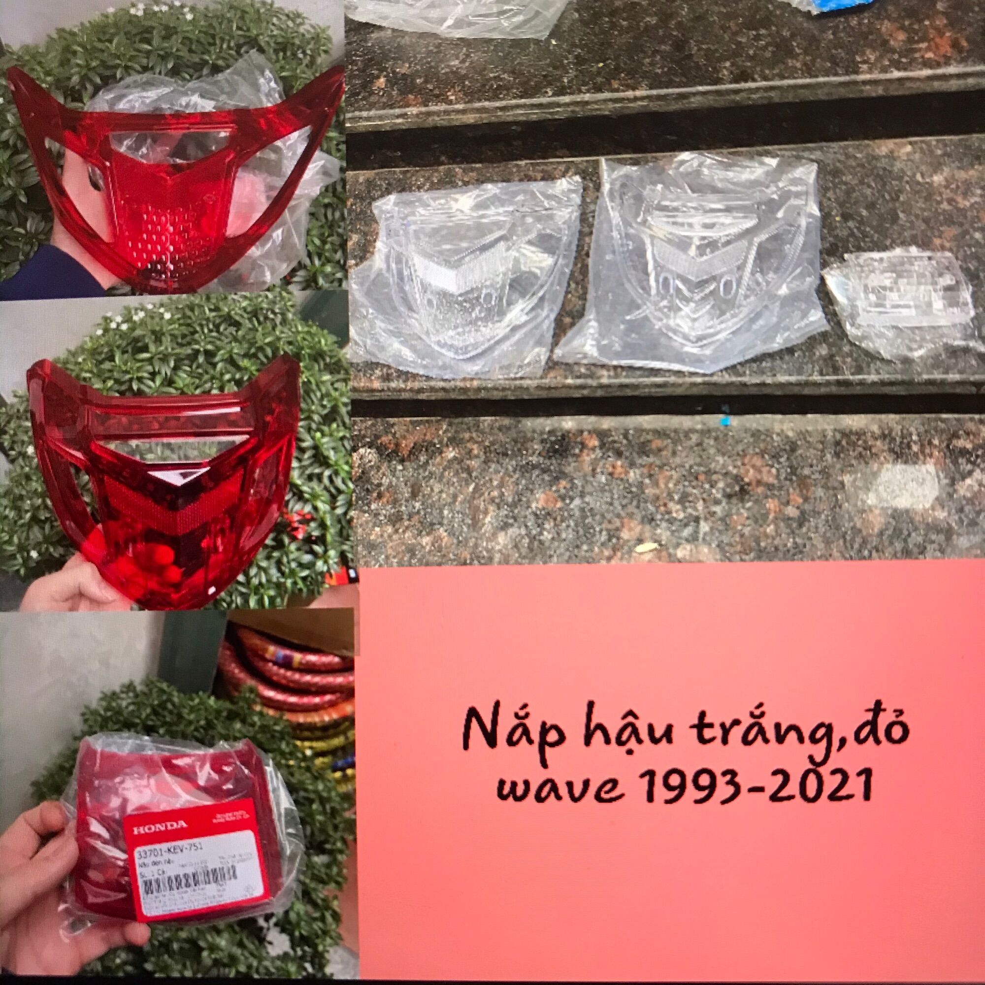 Nắp hậu trắng wave 110,wave 100,wave 50cc,ốp đèn hậu trắng wave