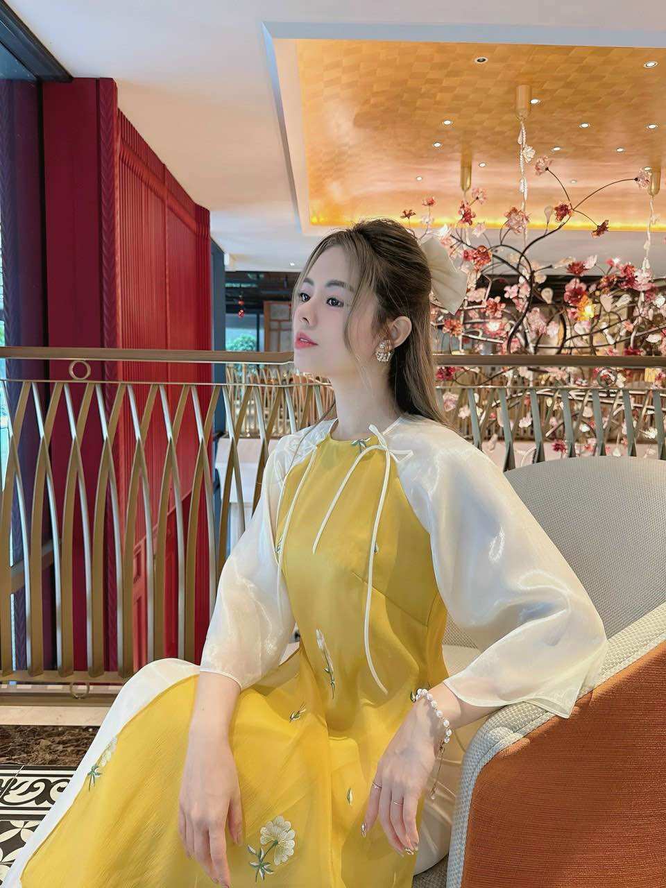 (SHOP BIGSIZE NỮ 50KG ĐẾN 90KG) set áo dài cách tân bồ công anh trắng