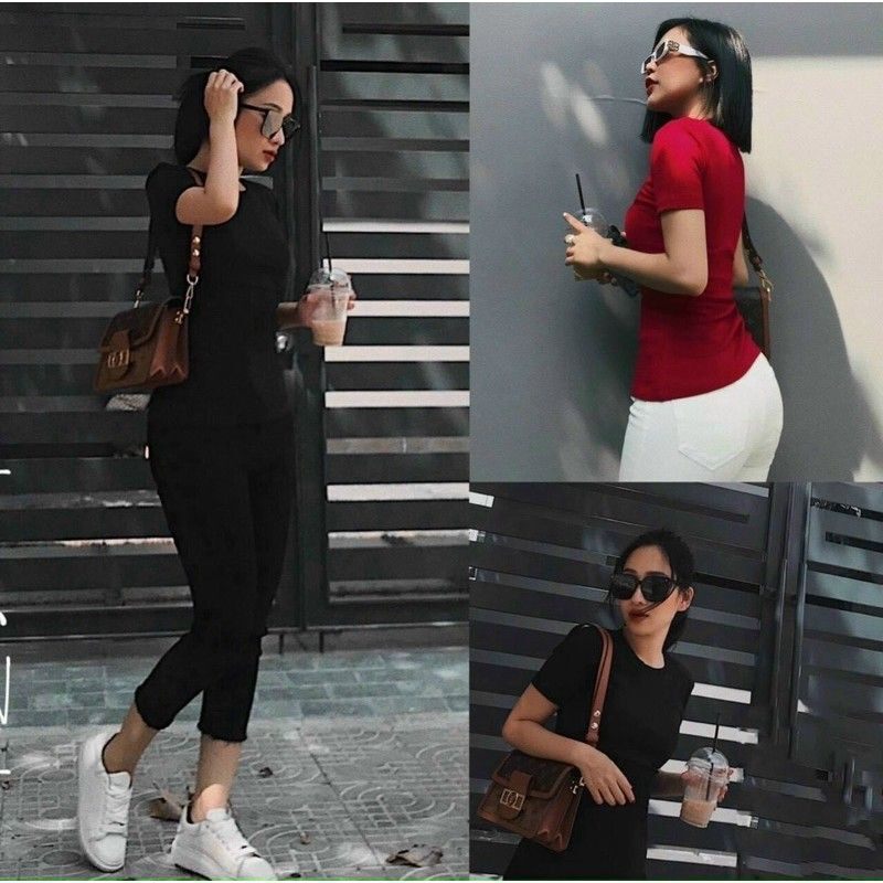 Áo Thun Nữ Trơn Ôm Body Cổ Tròn Siêu Xinh