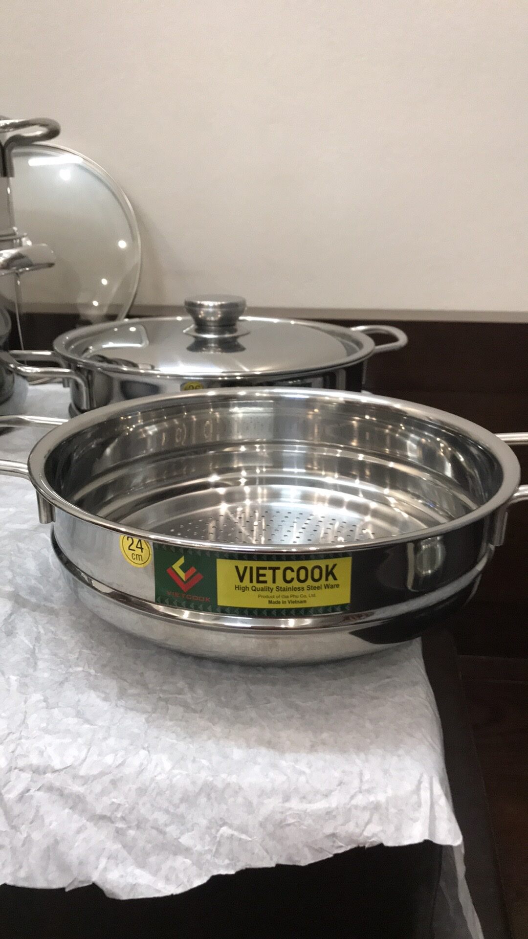 Ngăn xửng hấp inox size 24 VietCook đồ hấp xôi bánh,ngăn xửng 24 five star vietcook