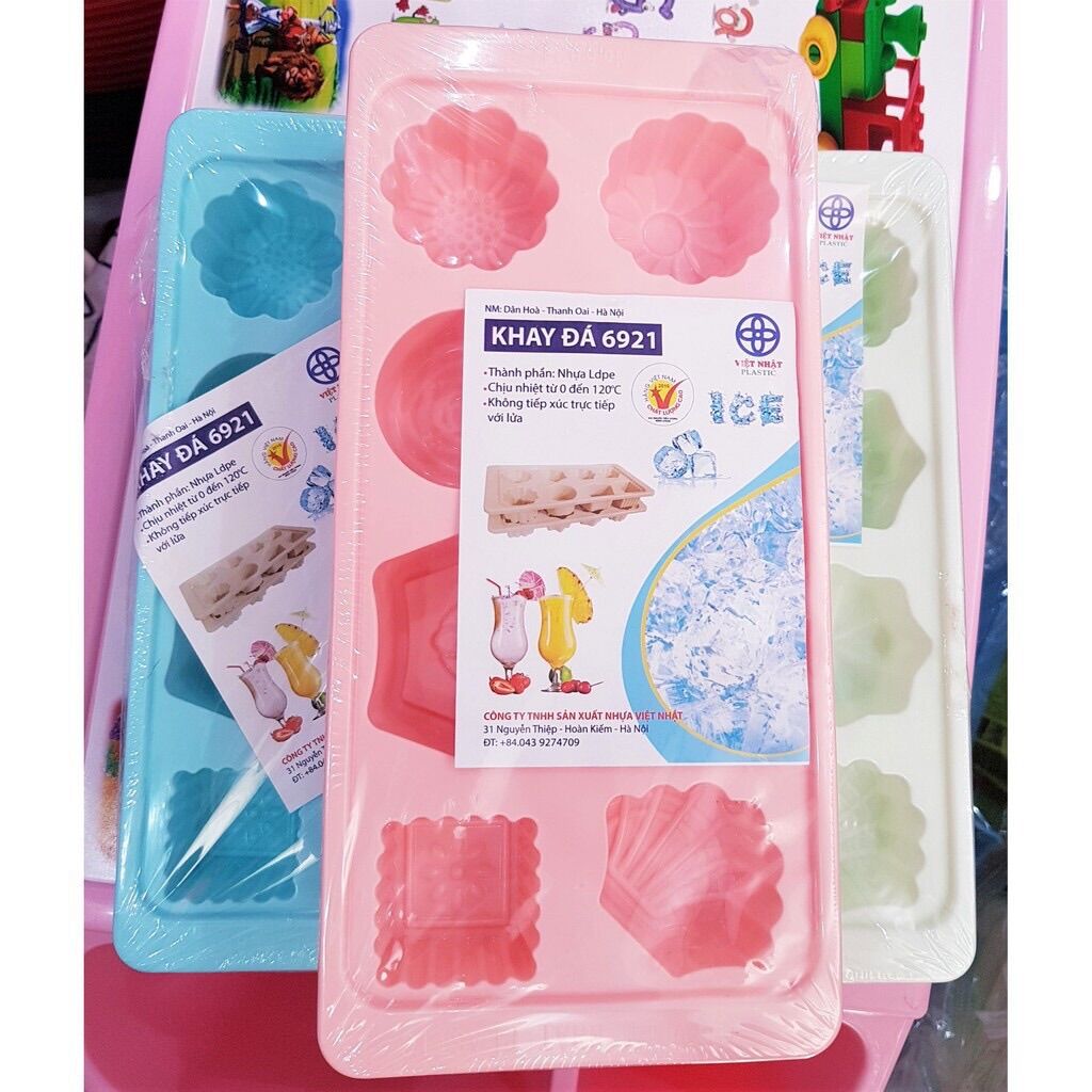 Khay nhựa làm đá, làm thạch 8viên hình dạng đẹp Việt Nhật
