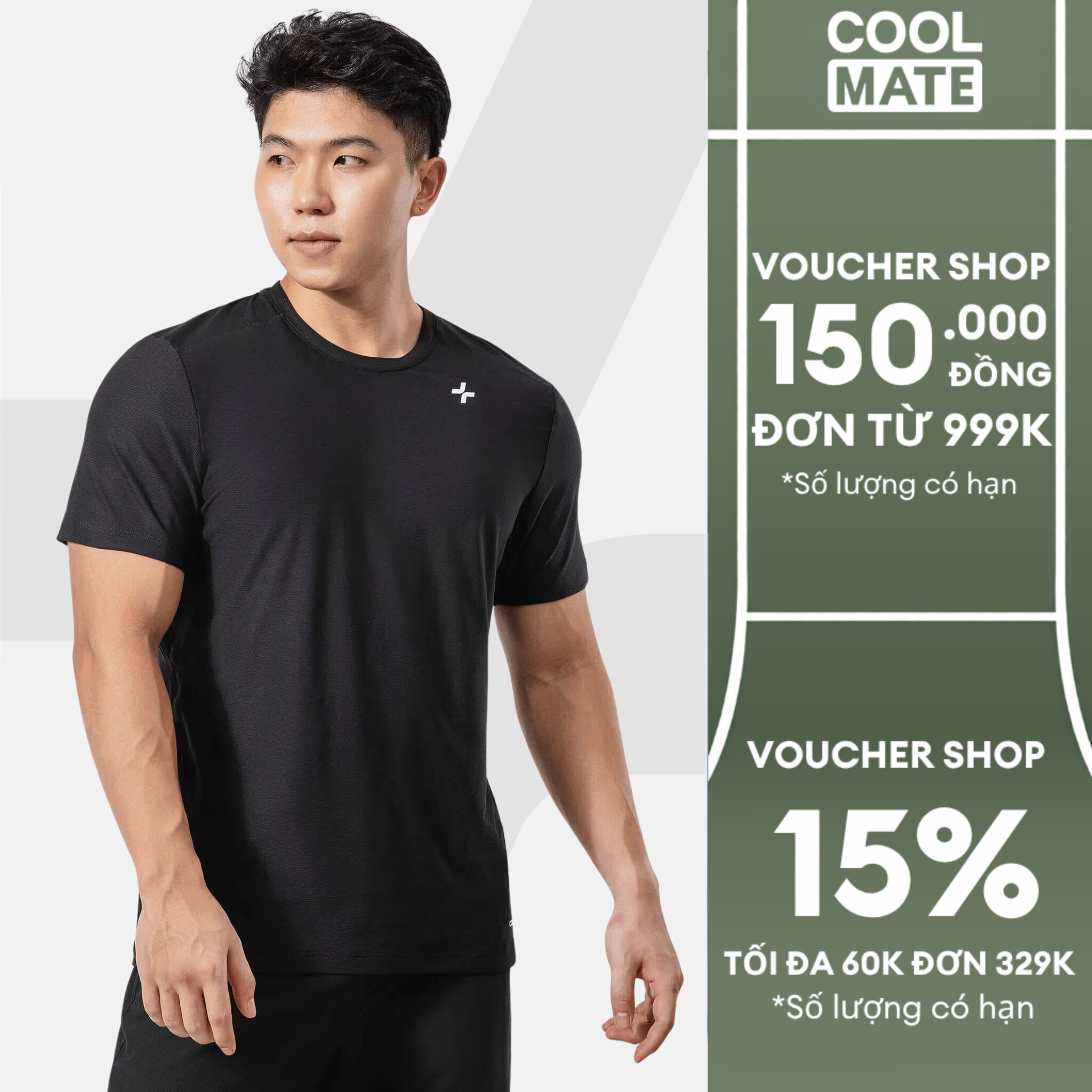 [GIÁ TỐT]Áo Thun thể thao Gym Essentials II co giãn thấm hút tốt nhanh khô thoáng khí - Coolmate