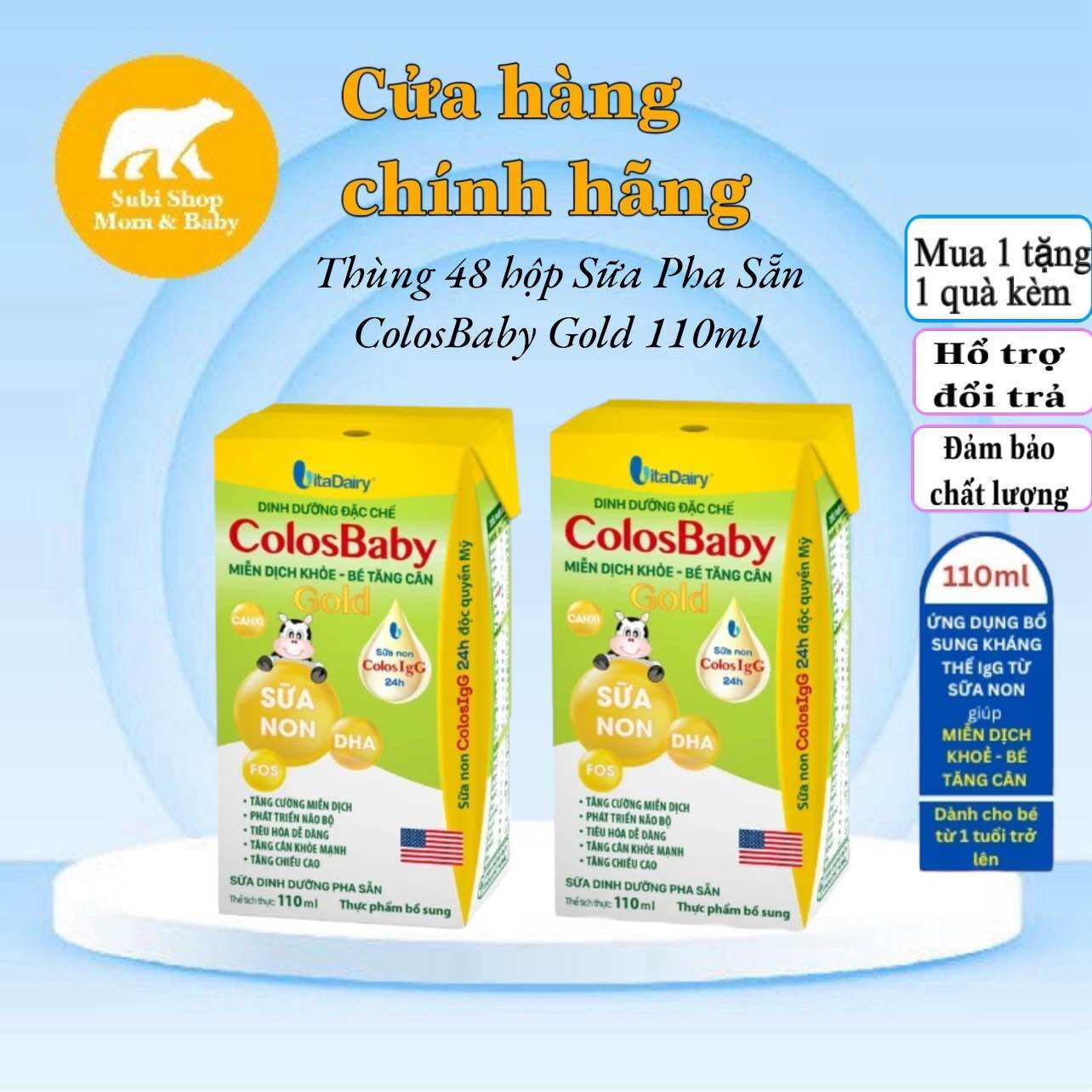 Thùng 48 hộp Sữa Pha Sẵn ColosBaby Gold 110ml.