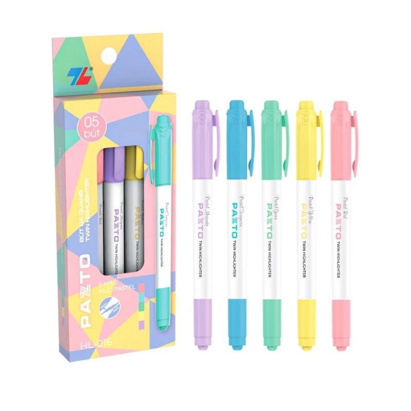 BÚT DẠ QUANG PAZTO 2 ĐẦU HL016 - BÚT HIGHLIGHT PASTEL THIÊN LONG