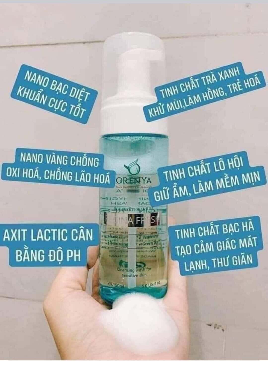 Dung Dịch Vệ Sinh Phụ Nữ Bọt Tuyết Phụ Khoa ORENYA