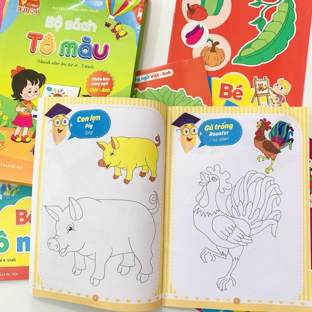 Combo túi 8 cuốn Bé Tô Màu 4-5tuổi