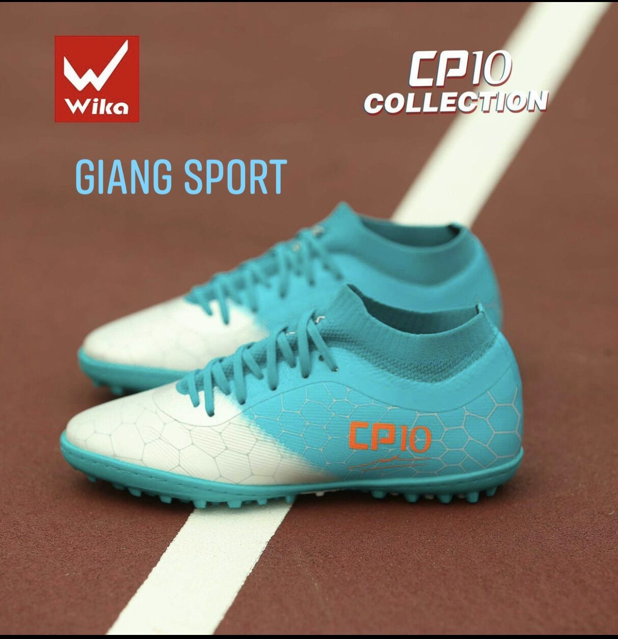 Giày bóng đá wika công phượng cp10 xanh bạc