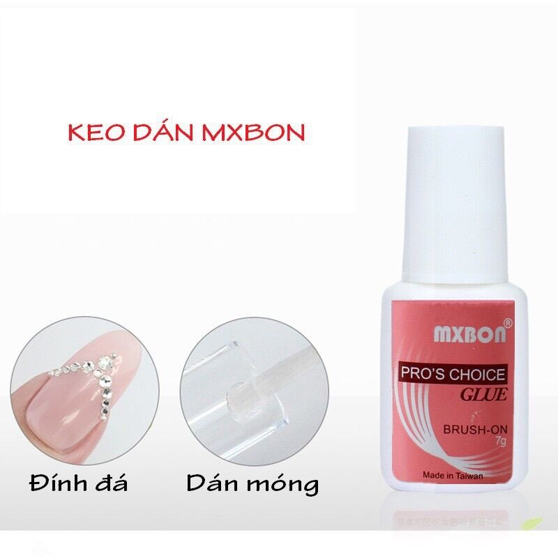 Keo dán mixbon hàng chuẩn, dáng móng up, đính đá