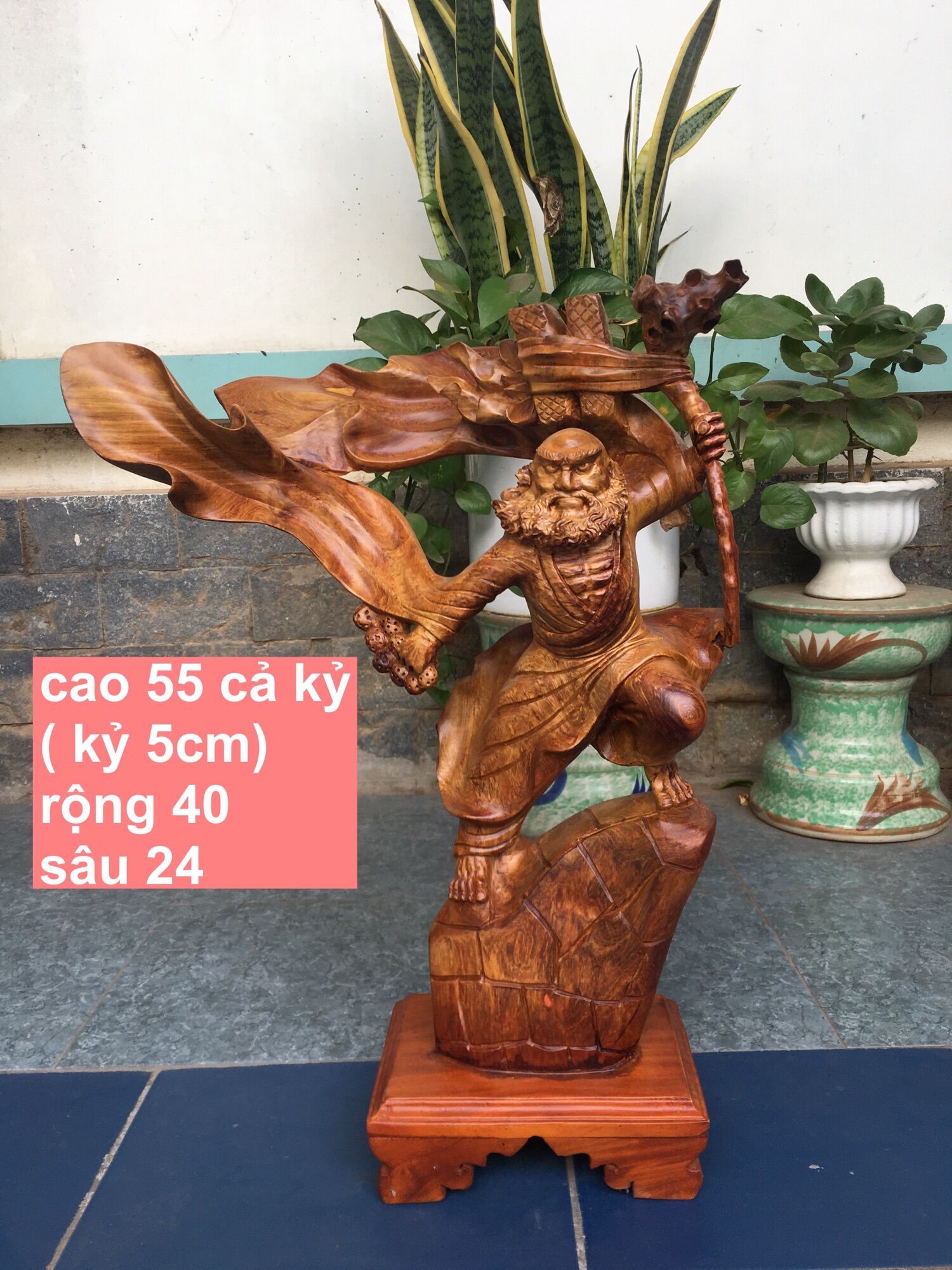 Tượng Gỗ Đạt Ma Bay hương ta