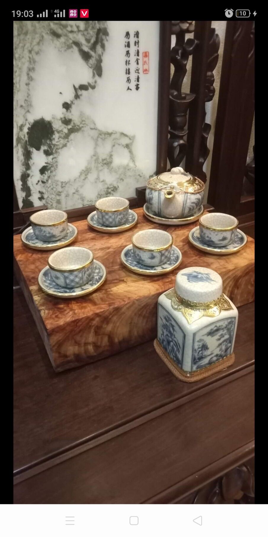 Hộp chè men rạn Bát Tràng