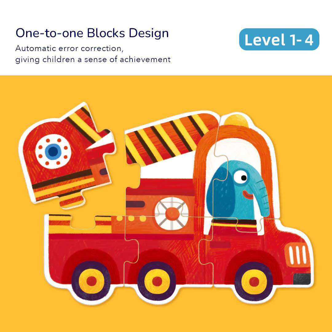 Ghép hình Level Up Puzzle Mideer - Level 3: Busy Community Helpers (24-35 mảnh ghép)
