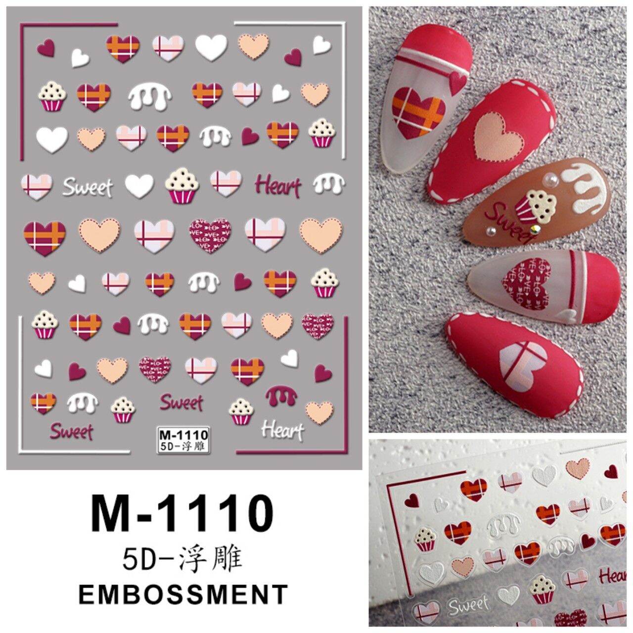 STICKER 5D LỤA NỔI CAO CẤP -HÌNH DÁN NAIL ❤️