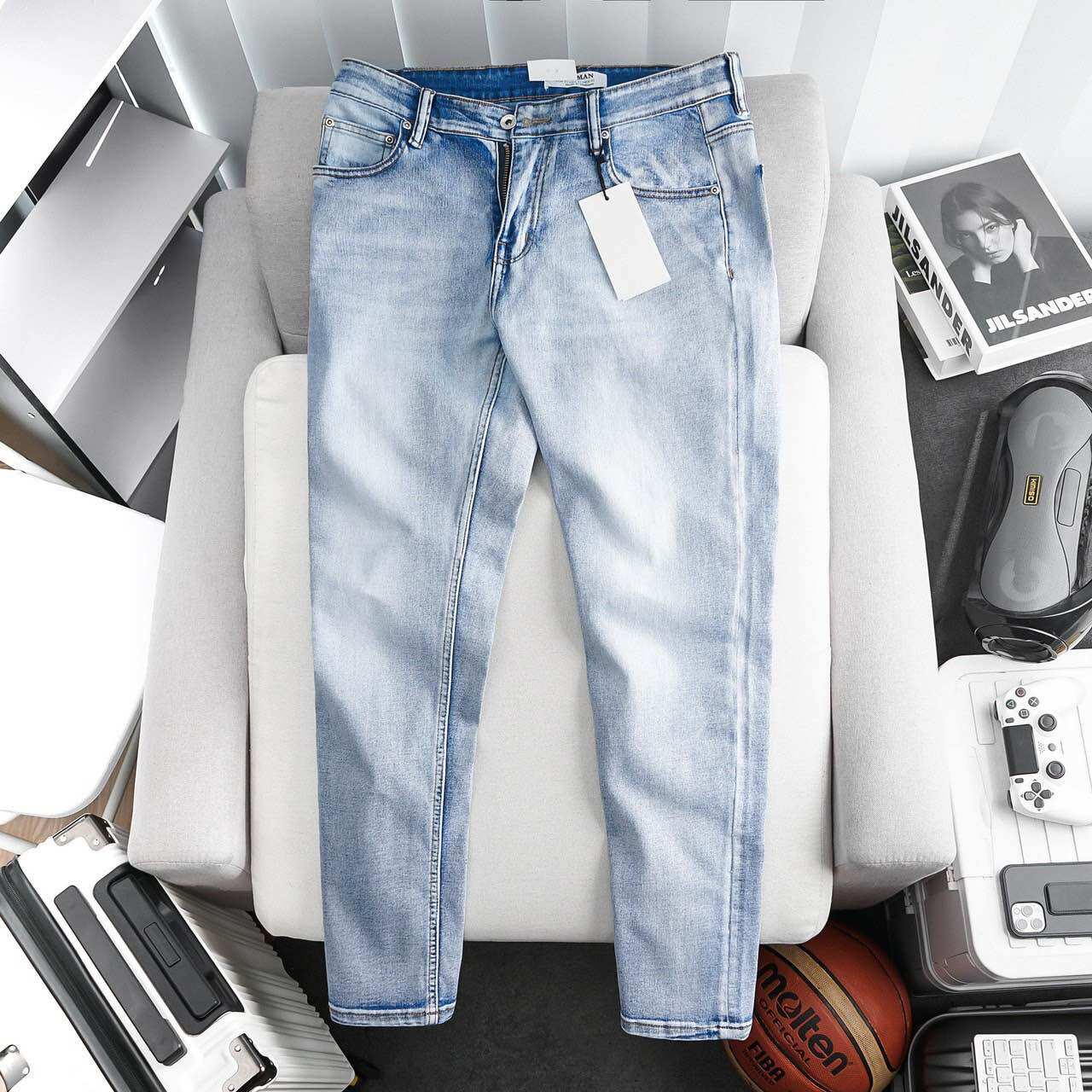 Quần jean nam ống ôm hàng cao cấp jeans co giản không phai màu HAIAN JEAN