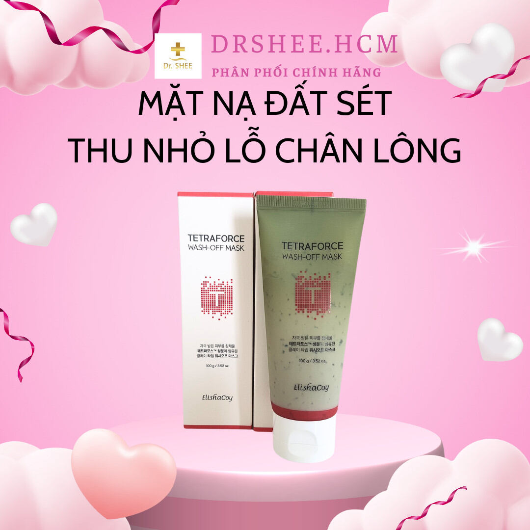 Mặt nạ đất sét dịu da mụn, kiềm dầu elishacoy tetraforce wash off mask