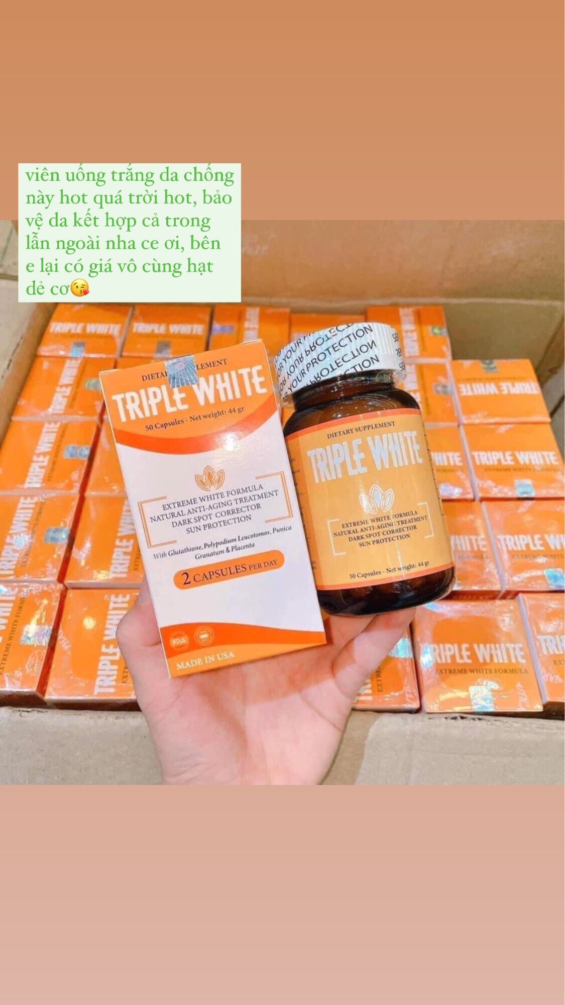 Triple white viên uống chống nắng trắng da